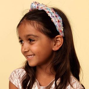 Lele Kids Silver Metallic Confetti Knotted Headband